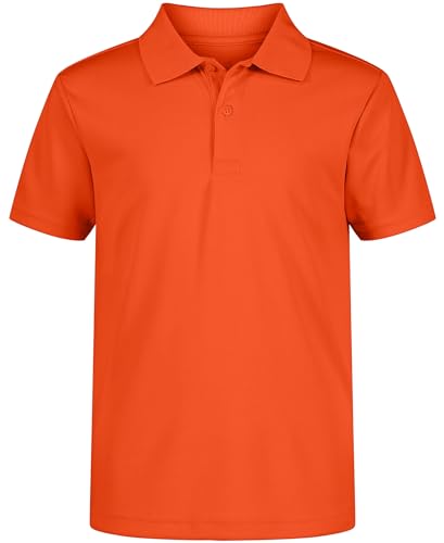 Image of Nautica Boys' School Uniform Short Sleeve Polo Shirt, Button Closure, Moisture Wicking Performance Material