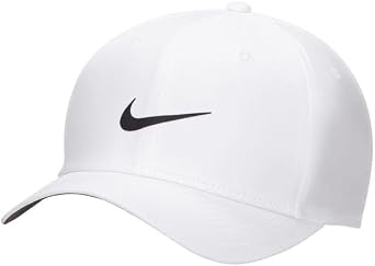 NIKE Dri-FIT Unisex Structured Club Cap Snapback Adjustable Baseball Hat Large - Extra/Large in White, White, Large-X-Large