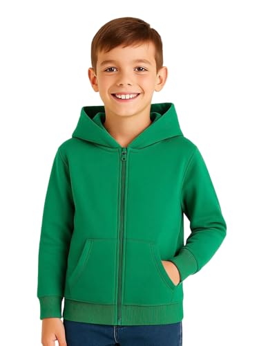 Image of HILEELANG Boy Hoodie Sweatshirt Zip-Up Cotton Casual Pocket Jacket Spring Fall Clothes