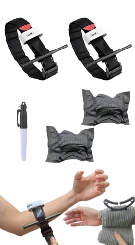 Pack 2 Torniquetes Tactico + 2 Vendajes Israeli Botiquin Primeros Auxilios Tactico para Hemorragias Emergencias en Senderismo Militar Policia Control Perdida de Sangre