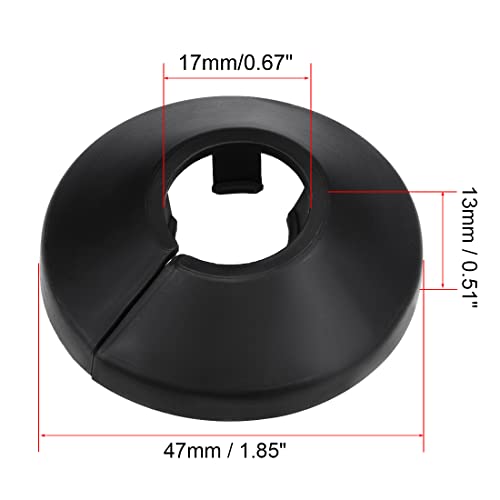 Uxcell 16Mm Pipe Cover Decoration Pp Radiator Escutcheon Water Pipe Wall Cover Black 8 Pcs #TOP2