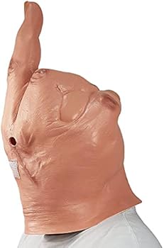 Masque Humoristique En Latex 'doigt D'honneur' - Pour Halloween, Fête Déguisée, Gag - Taille Unique