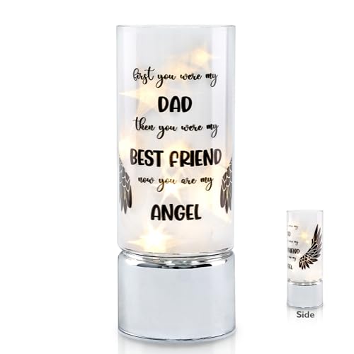 Cadeau de condoléances père lanterne commémorative en verre