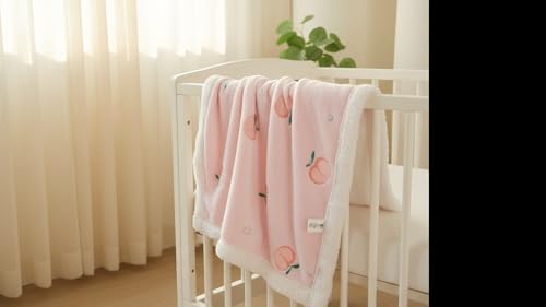 Image of Butterthief Cozy Super Soft Warm Double Layered Sherpa Swaddle Blanket for Newborn Babies All Seasons Wrapper Sheet for Infant Baby Boys & Girls (70x100 cm, 0-2 Years) (Pink)