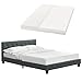 Produktbild Juskys Polsterbett Manresa 140 x 200 cm - Bett Komplett-Set mit Matratze, Lattenrost und Kopfteil - Zeitloses modernes Design, dunkel-grau