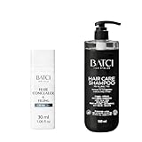 Batcı Hair Concealer & Filling Cream for Bald Spots & Thinning Hair – Waterproof, Sweat-Proof Scalp Coverage – Natural Root Touch-Up Cream for Men & Women (30 ML +Hair Care Shampoo (500ml) Set)