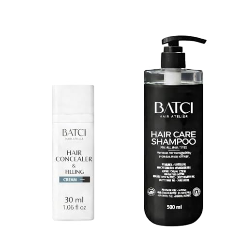 Batc Hair Concealer & Filling Cream for Bald Spots & Thinning Hair Waterproof Sweat-Proof Scalp Coverage Natural Root Touch-Up Cream for Men & Women (30 ML +Hair Care Shampoo (500ml) Set)