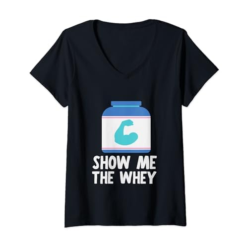 Womens Show The Whey Protein Powder V-Neck T-Shirt
