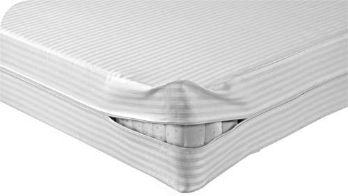 CH White Strips Mattress Protector Hypoallergenic Total Zipper Encasement Mattress Protective Cover Bug-Proof, Non-Noisy, Anti-Allergy Breathable (Super King)