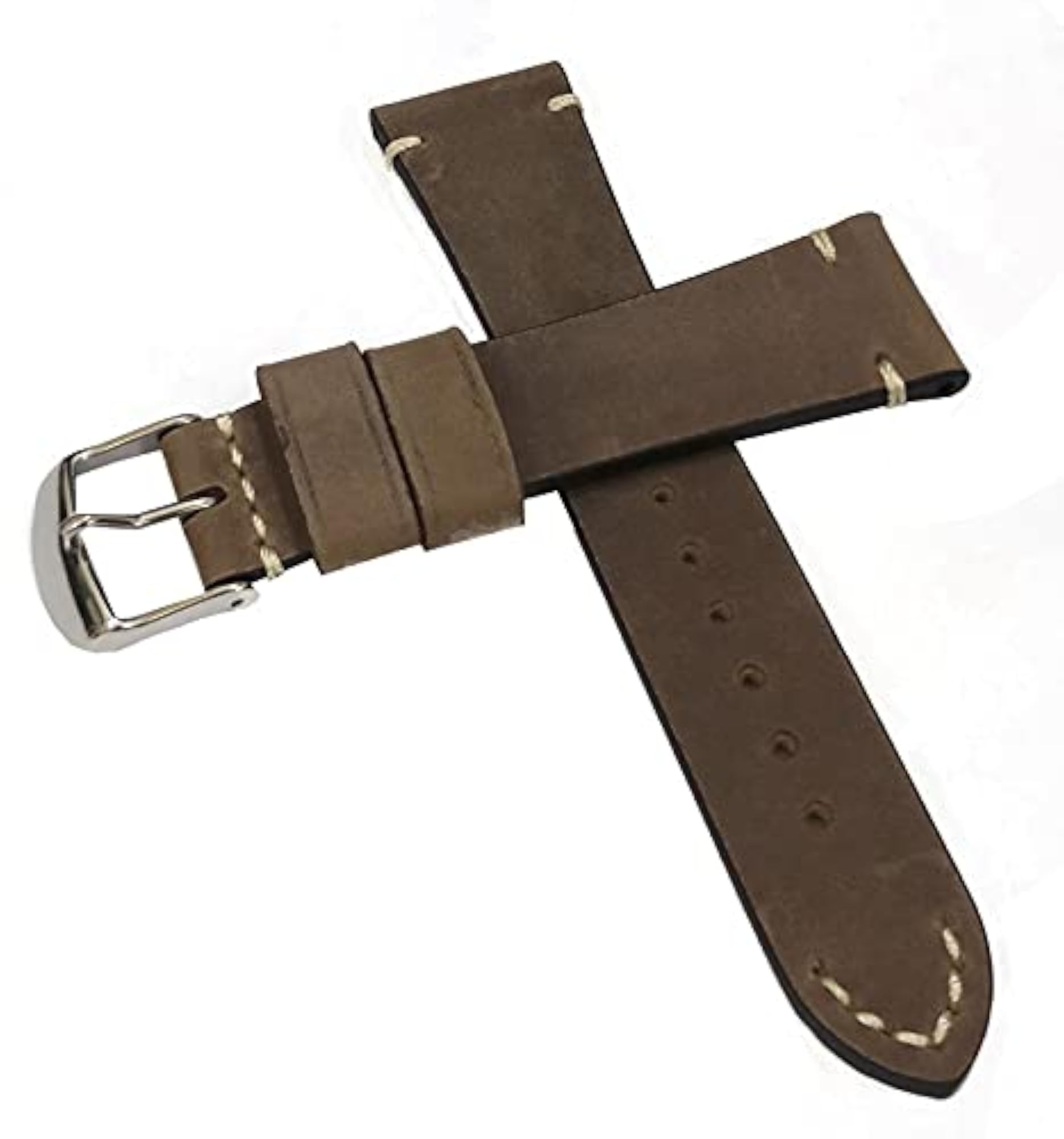 19mm Genuine Leather Watch Band Strap Fits Monaco