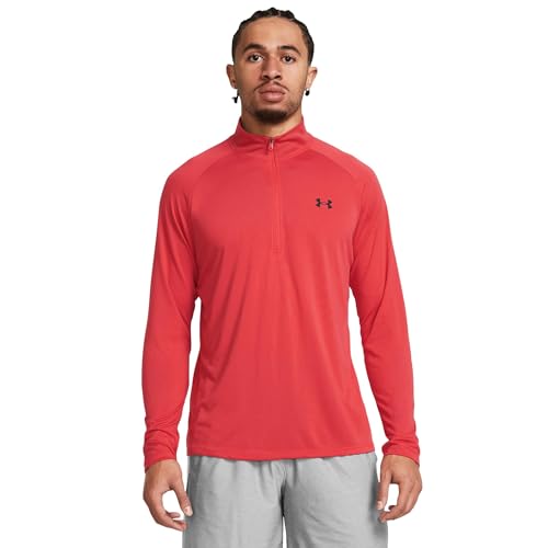 Image of Under Armour Men's Standard Tech 2.0 1/2 Zip, (814) Red Solstice / / Black, XXXXL