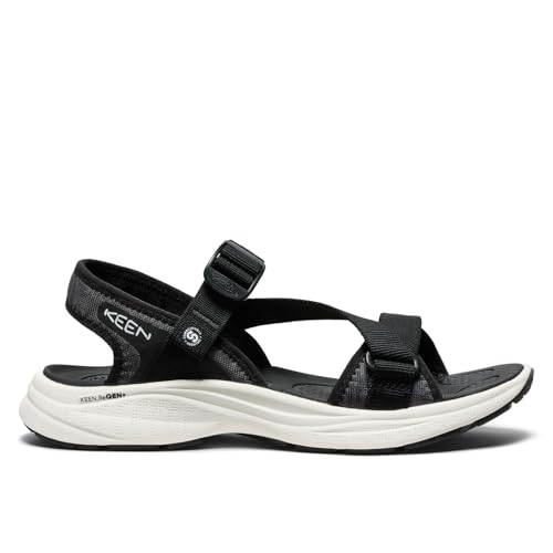 KEEN Women's Leiki Open Toe Breathable Comfortable Supportive Adjustable Hybrid Sandals, Black/Star White, 8 CA by KEEN - Image 2