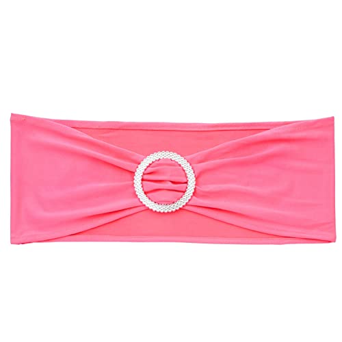 Juvale Pink Chair Sashes - 50 Pack, Fits 13.5-16.5 Inch Chair Backs - Silver Circle Buckles for Wedding Decor, Baby Shower & Birthday Party Decoration - Thumbnail 3