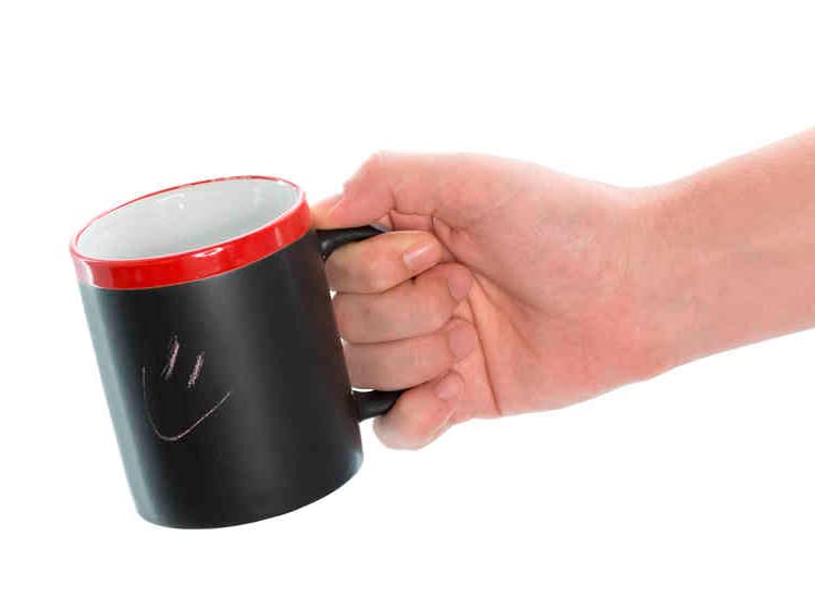DISOK Lote de 20 Tazas Pizarra Cerámica Ideales para Desayuno, en Caja de Regalo. Tazas Infantiles para Colorear