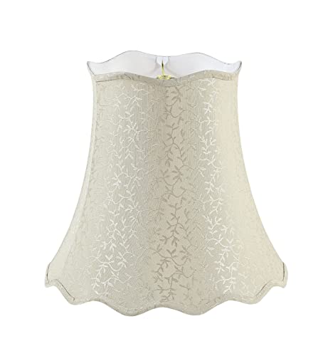 Image of Aspen Creative 30501 Transitional Scallop Bell Shape Spider Construction Lamp Shade in Light Beige, 16 inch Wide (10 inch x 16 inch x 15 inch)