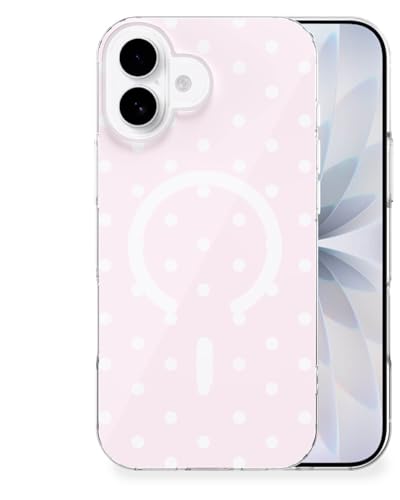 Feams for iPhone 17 Case [Compatible with Magsafe] Slim Shockproof Protective TPU Phone Cover for iPhone 17 6.3" Women Girls, Pink Polka Dot