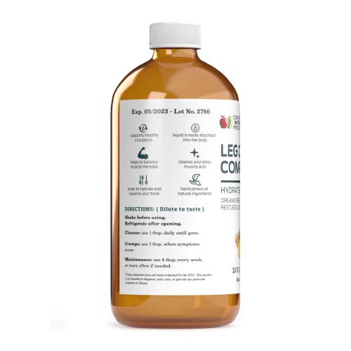 Leg Cramp Complete 16oz - Natural Liquid Organic Amish Muscle, Foot & Leg Cramp Remedy Relief, Vitamin, & Supplement