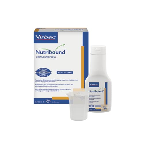 Virbac Nutribound für Hunde | Doppelpack | 2 x 3 x 150 ml | Ergänzungsfuttermittel für Hunde | Kombination von essentiellen Nährstoffen für die frühe und schrittweise Erholung