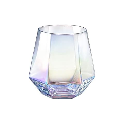 300ml Wine Glasses, Colorful Rainbow Hexagonal Water Glass, for Red and White Wine, Whiskey, Champagne, Best Gift for Valentine's Day, Birthday, Christmas, Wedding, Newlyweds Cover