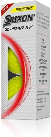 Srixon 2023 Z-Star XV 8 Yellow Monogram Golf Balls