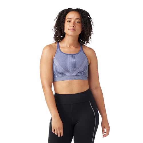 SmartWool Womens Intraknit Strappy Bra Nightfall Blue Heather Medium