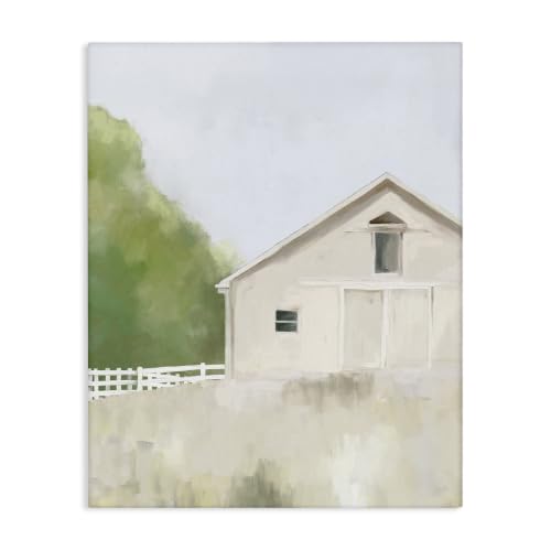 Abstract Country Field Barn, 16 x 20 Inch Canvas Wall Art