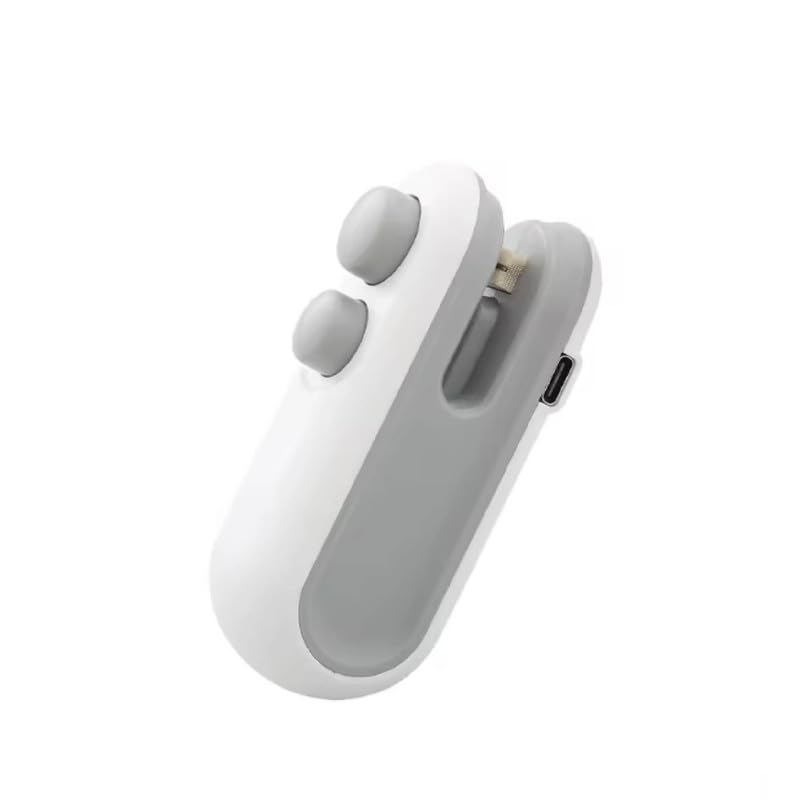 Image of AQAY 2-in-1 Bag Sealer and Cutter, Mini Food Sealer with Magnet Design, Mini Rechargeable Handheld Bag Sealing Machine for Chips Snacks Plastic Bags Fresh Storage Color - White
