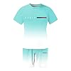 Men's Graphic Tees Color Letter Print Crewneck Short Sleeve T Shirts Summer Casual Tee Tops/A Mint Green #2