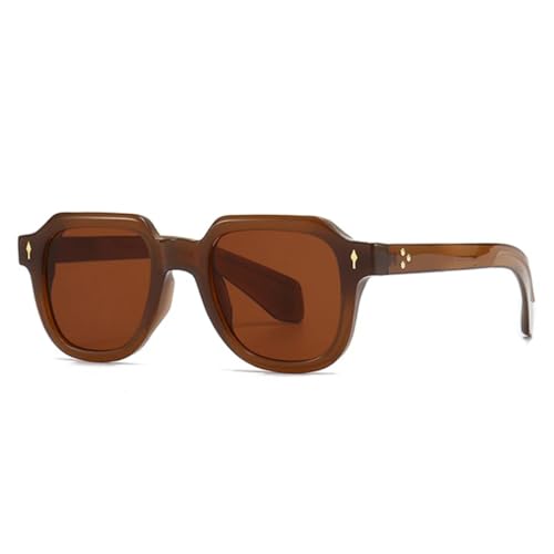 Lunettes de soleil rétro marron pour homme avec verres dégradés punk et protection UV400