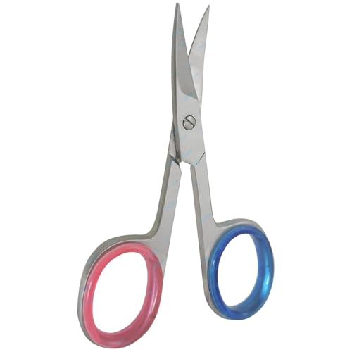 YNR Cuticle Nail Scissors Curved Blade Professional Stainless Steel Beauty Scissors, for Manicure Pedicure, Eyebrows, Nose, Hair Trimming Beauty Grooming Thick Toenails Women Men