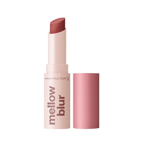 Max Factor Mellow Blur Lipstick, 10 Mochi Mauve, Lipstick, Soft-Blurring, Instant Blur, Pillow-Soft Lips, Buildable, Soft-Matte Pigment, 3.5g