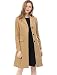 Allegra K Women's Notched Lapel Button Closure Long Coat XS Brown