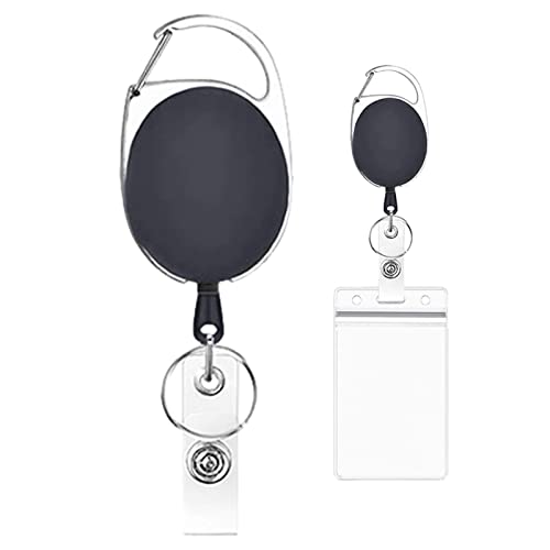 Heavy Duty Retractable Badge Holder,Zinc Alloy Work Card Clip | Keychain Clip Zinc Alloy Badge Reel ID Holder for High Rebound Name Card