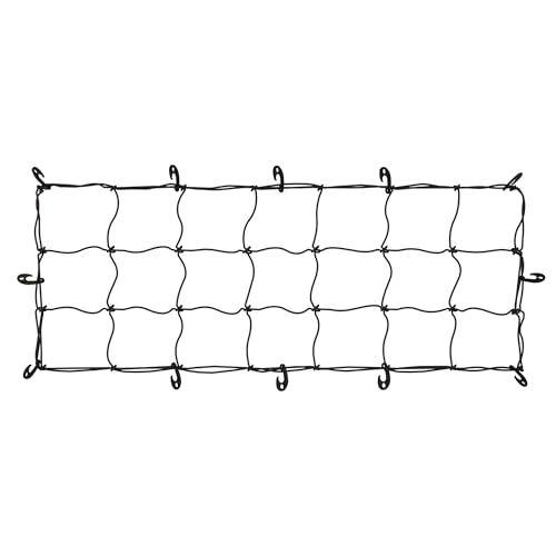 ARKSEN 57" x 21.5" Heavy Duty Tangle-Free Nylon Cargo Net (8" x 8" Mesh) - Universal Bungee Net Stretches to 80" x 40" for Pickup, Trucks, SUV, Roof R