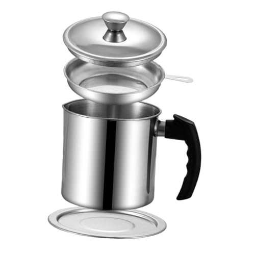 PRETYZOOM Contenedor De Aceite Filtro De Acero Inoxidable 1,3 Litros, Botella De Aceite Tapa, Resistente Oxidación, Para Uso Doméstico Cocina