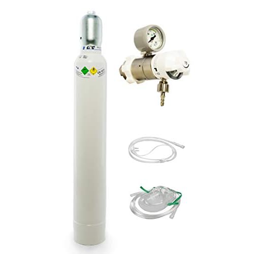 GPG Gase-Partner GmbH 10 Liter medizinischer Sauerstoff (Leichtstahlflasche) mit Druckminderer AEROway Fast 15 und Maske