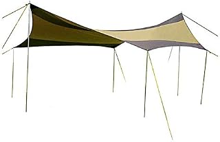 Hasika Rain Fly Tent Large Tarp with 4 Poles UV Protection Waterproof Lightweight