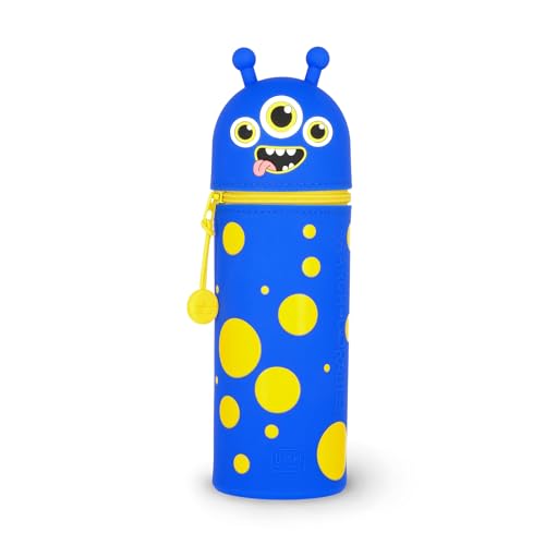 LEGAMI - Kawaii 2-in-1 Schulmäppchen aus weichem Silikon Monster-Thema Stifthalter Reißverschluss Buntstifte Marker H 18 5 cm