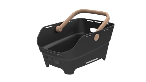 Basil Cento Neo Fahrradkorb Gepäckträger hinten 21L aus Recyceltem Kunststoff Reflektierend 46.9x23.7x14.1 cm Schwarz