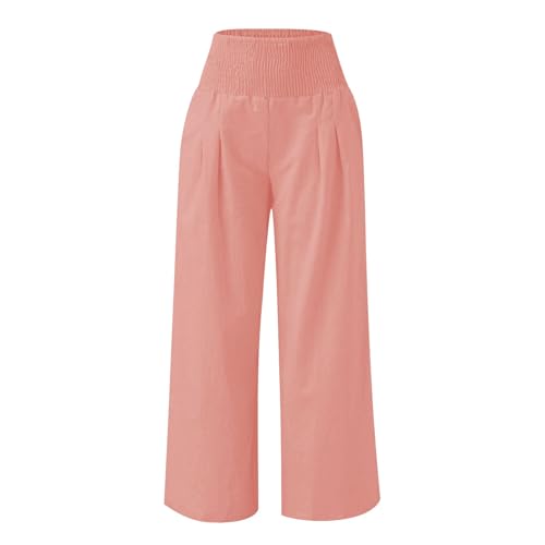 Moonker Girls Soild Color Casual Pants Elastic High Waisted Straight Stretchy Tendy Palazzo Pants Loose 4t2