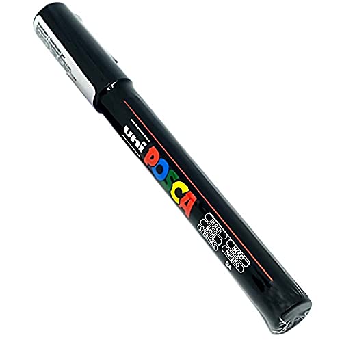 4 Marcadores Posca Uni-ball PC-3M PC-5M - 2 Brancos 2 Pretos