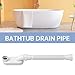 Oblectatio Low Profile Flexible Bathtub Shower Drain Pipe Kit - Flat P Trap for Freestanding Tub, 1 1/2 or 1 1/4 Inch (White)