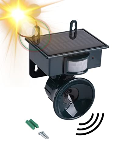 Ultraschall-Abwehrmittel für Vögel mit PIR-Bewegungsmelder, Ultraschall-Repeller, mit Solarenergie, Repeller, selbsttätige Vögel - Discorama®