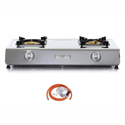 NJ NSD-2 Gas Stove - Double Burner Wok Ring Indoor Portable Hob