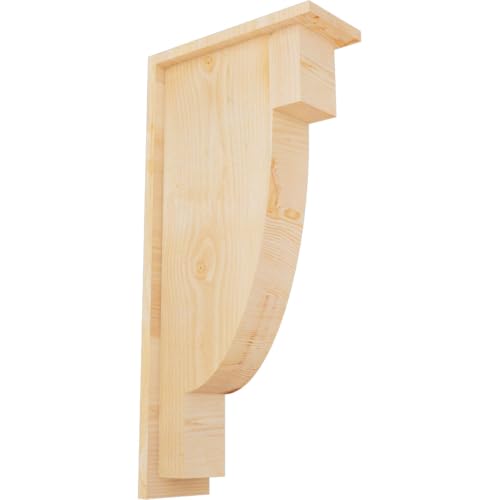 Ekena Millwork COR06X14X22ALP01RDF 6"W x 14"D x 22"H Alpine Rough Sawn Corbel w/Backplate, Douglas Fir