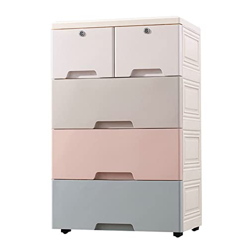 Light bird ワイド 収納ケース 4段 収納ボックス タンス チェスト プラスチック 鍵つき 組み立て式 整理 工具不要 LB-005