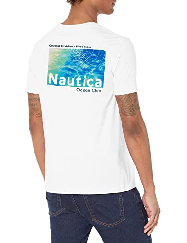 Nautica Men's Sustainably Crafted Graphic T-Shirt, Bright White, Large #TOP17