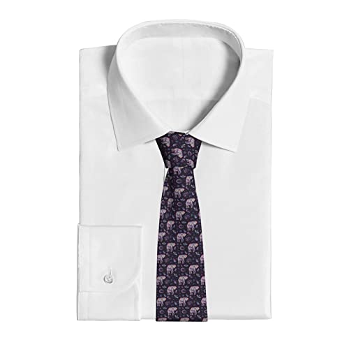 Uwnxpiw Men's Necktie Fashion Suit Tie Printed Funny Modern Retro Casual Gift Elephant #TOP2