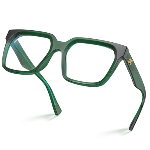 VISOONE Rectangle TR90 Blue Light Blocking Glasses Computer Eyewear with Preppy Look for Women and Men Cougar