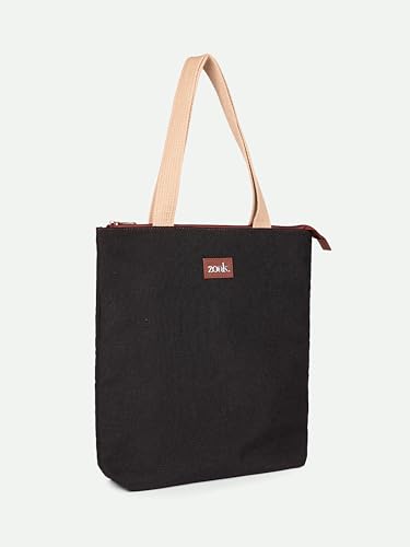 Image of ZOUK Ivy Tote Bag for Women | Handcrafted Jute Khadi with Vegan Leather Handles | Lightweight, Foldable & Travel-Friendly Everyday Carry Bag |